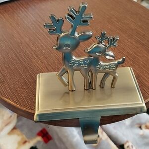 Toiyason Reindeer Christmas Stocking Holder in Antiqued Bronze